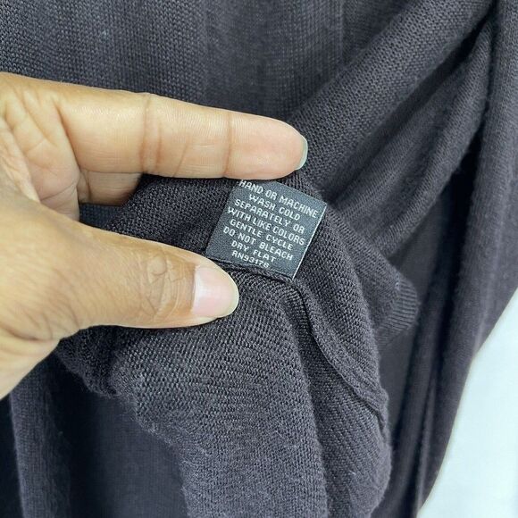 Premise Studio Women Cardigan L Brown Open Ruched Sleeve Cardigan Sweater - Picture 14 of 16